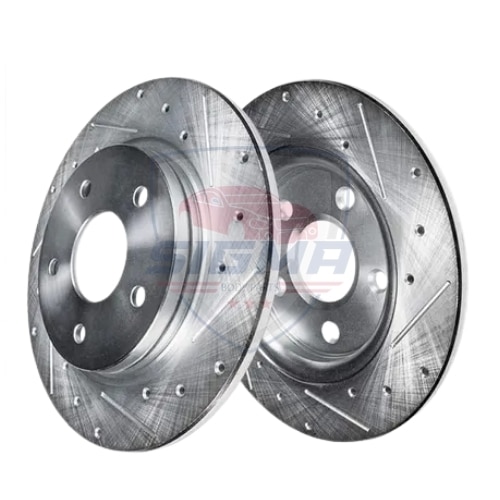 2021-2023 Hyundai Sonata Rear Drilled Slotted Brake Rotors Performance Set - Image 4