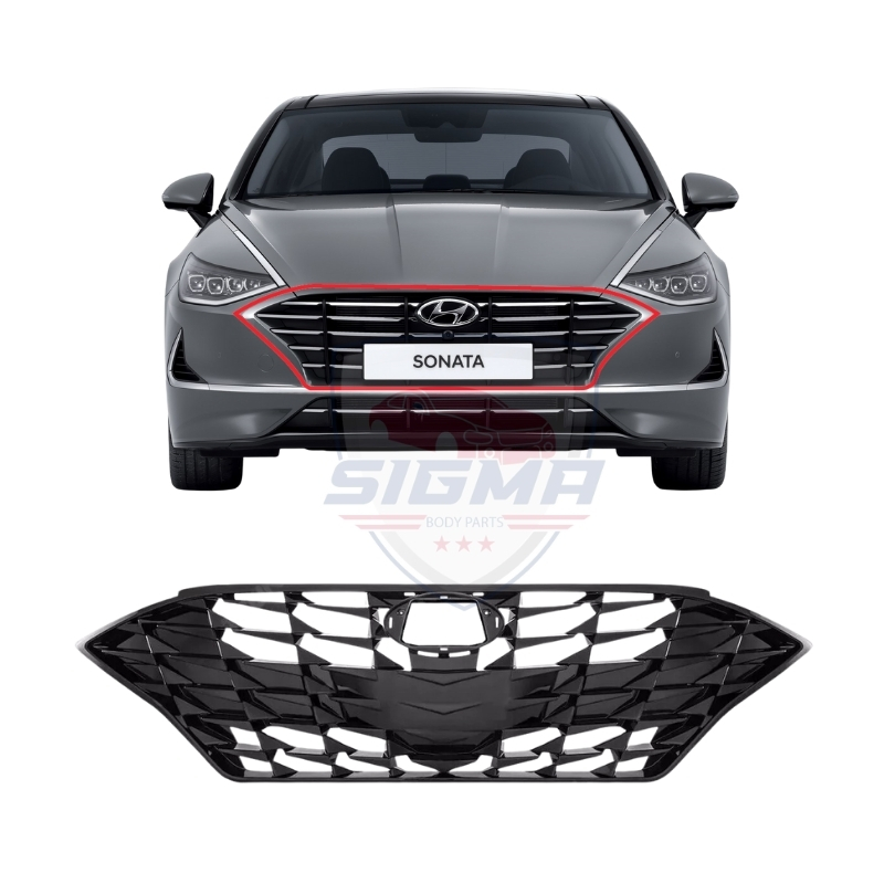 2021-2023 Hyundai Sonata Front Grille With Sensor Hole